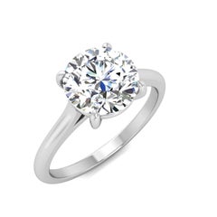 18 Karat Gold Four Prong Solitaire 1.5 Carat Round Brilliant Diamond H VS2 GIA