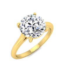 18 Karat Gold Four Prong Solitaire 2 Carat Round Brilliant Diamond H VS2 GIA