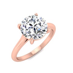 18 Karat Gold Four Prong Solitaire 2 Carat Round Brilliant Diamond H VS2 GIA