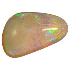 18K Gold Art Deco Free Form Australian Opal Ring with Diamonds, 1980