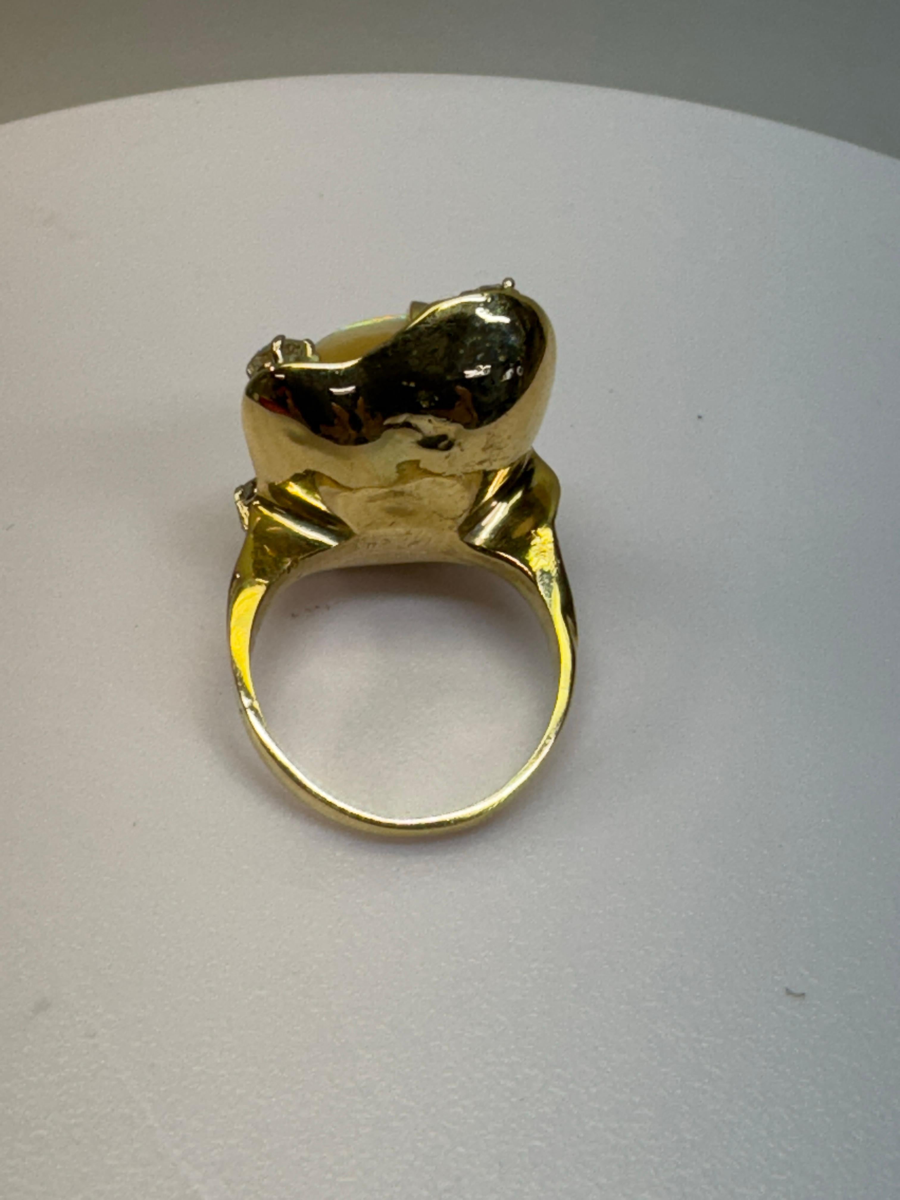 18-Karat Gold Free Form Australian Opal For Sale 1