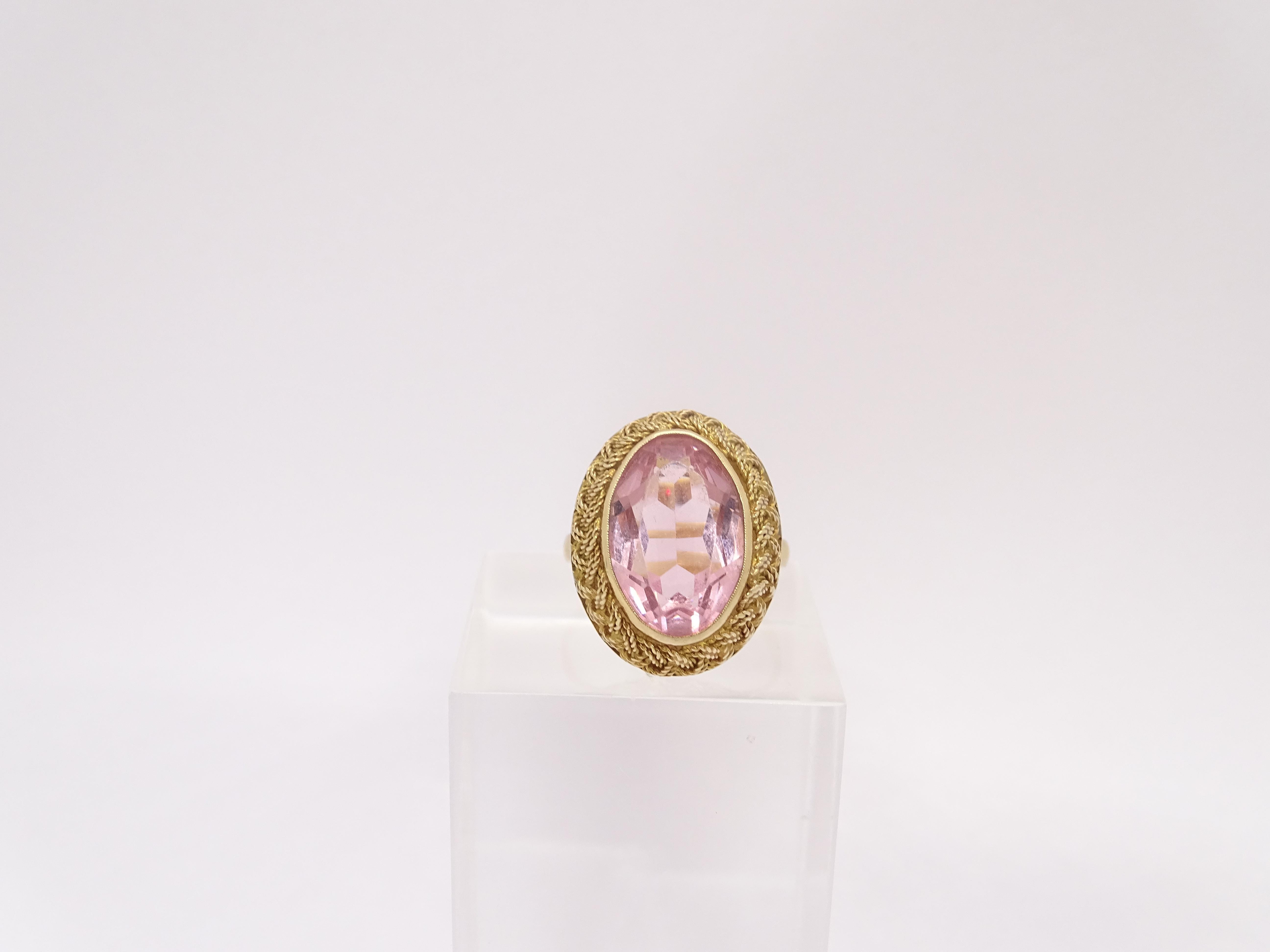18 karat gold French ring with Rose of France, Victorian style For Sale 5