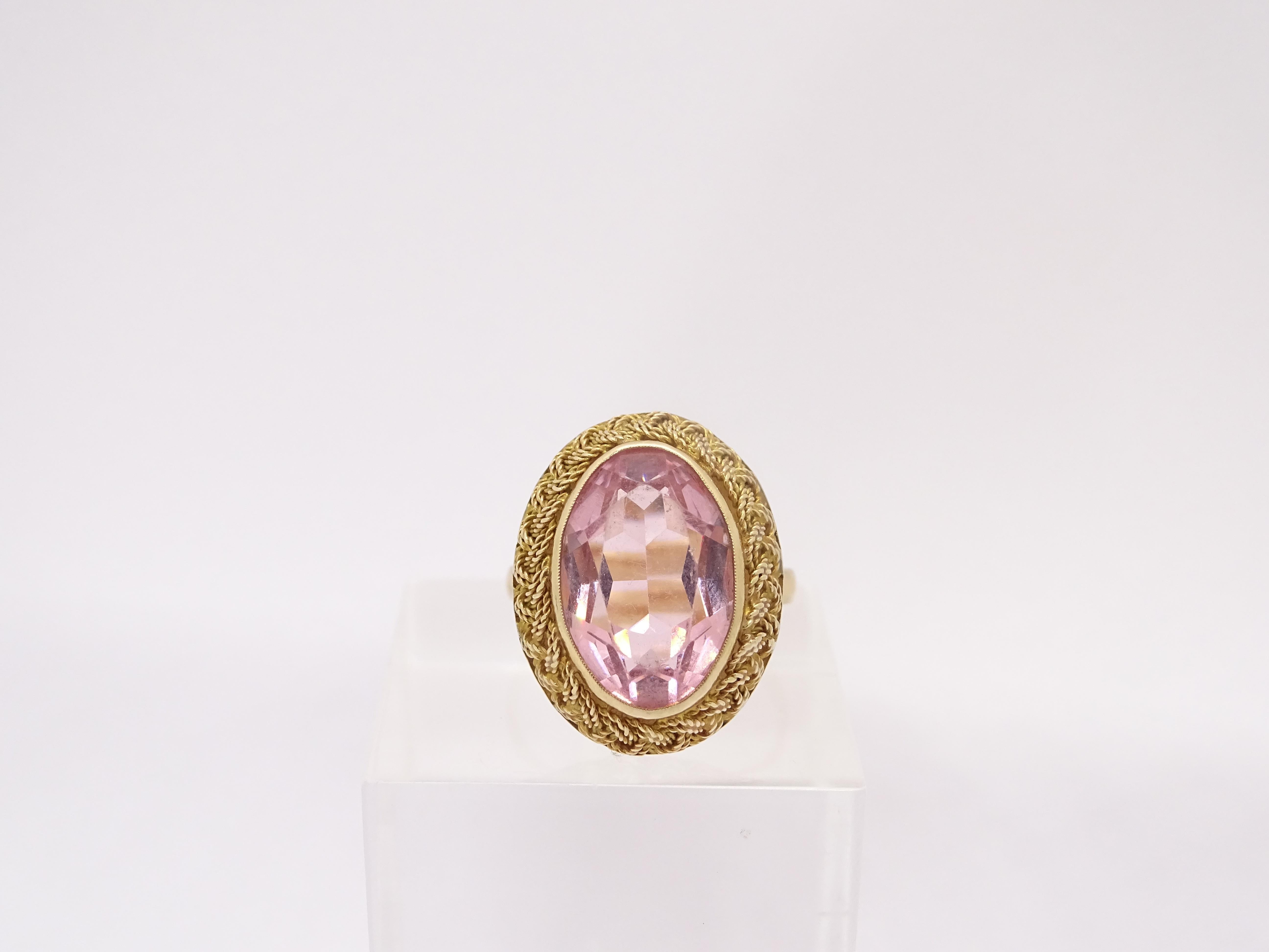 18 karat gold French ring with Rose of France, Victorian style For Sale 6