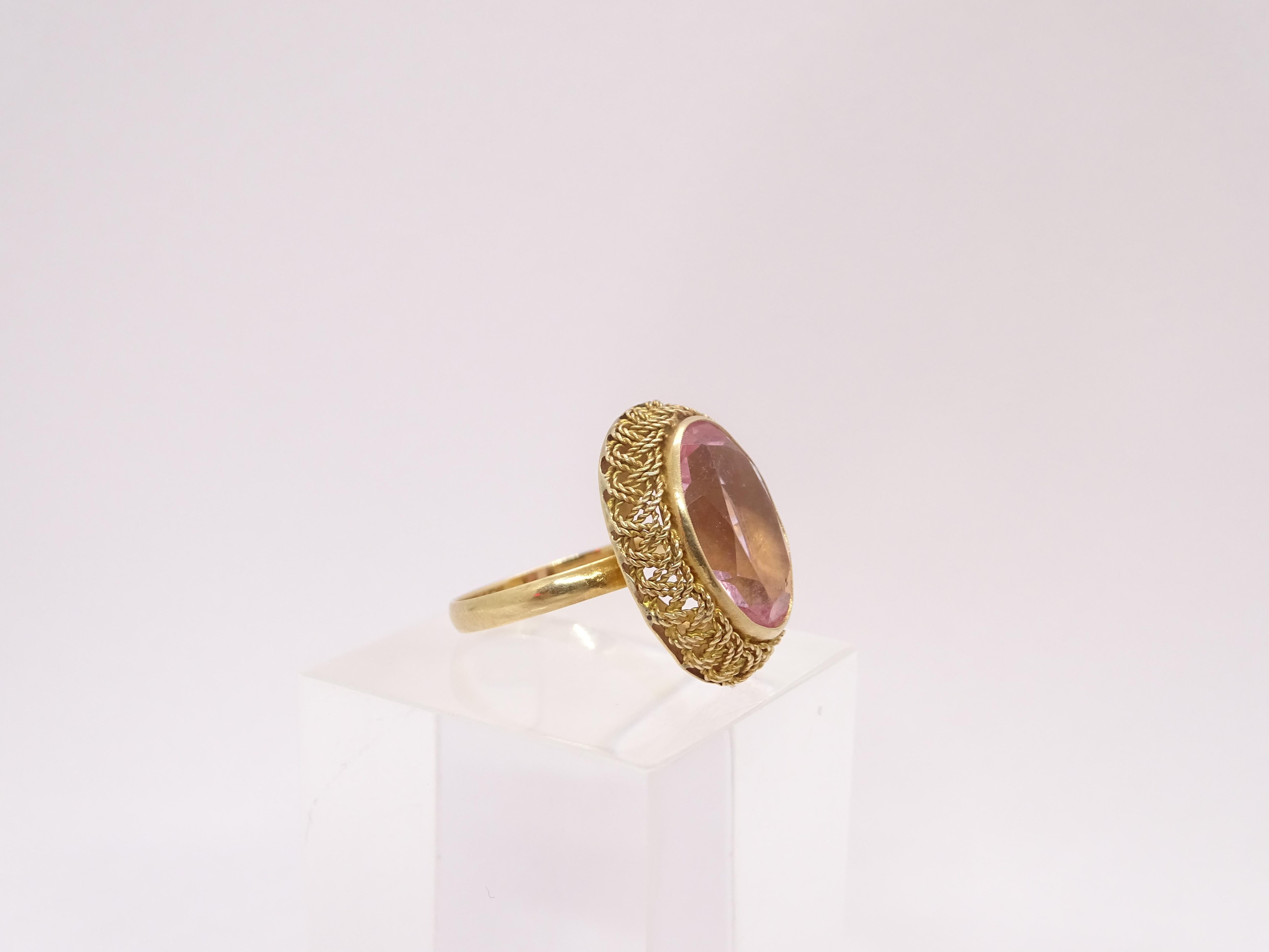 18 karat gold French ring with Rose of France, Victorian style For Sale 8
