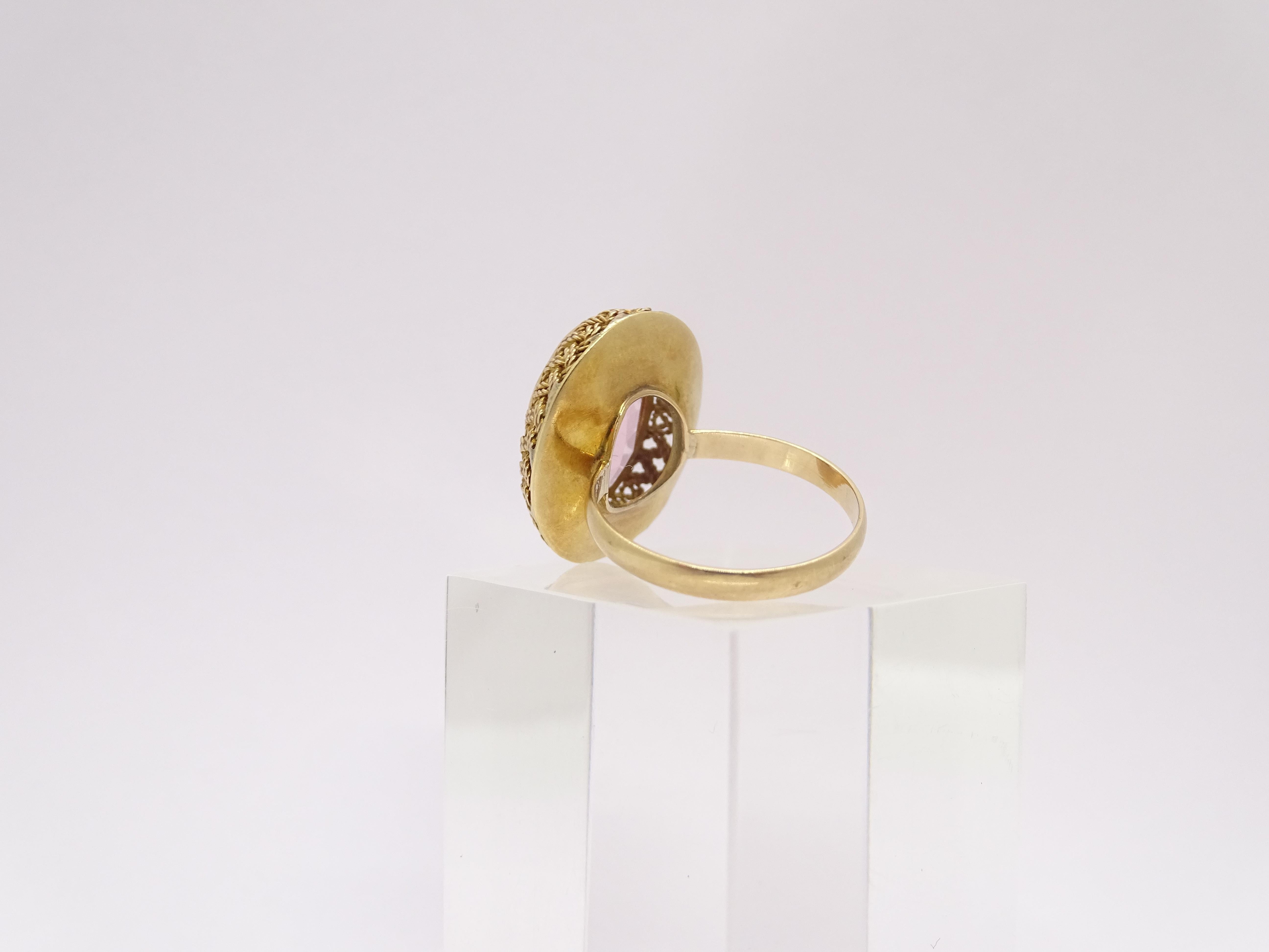 18 karat gold French ring with Rose of France, Victorian style For Sale 10