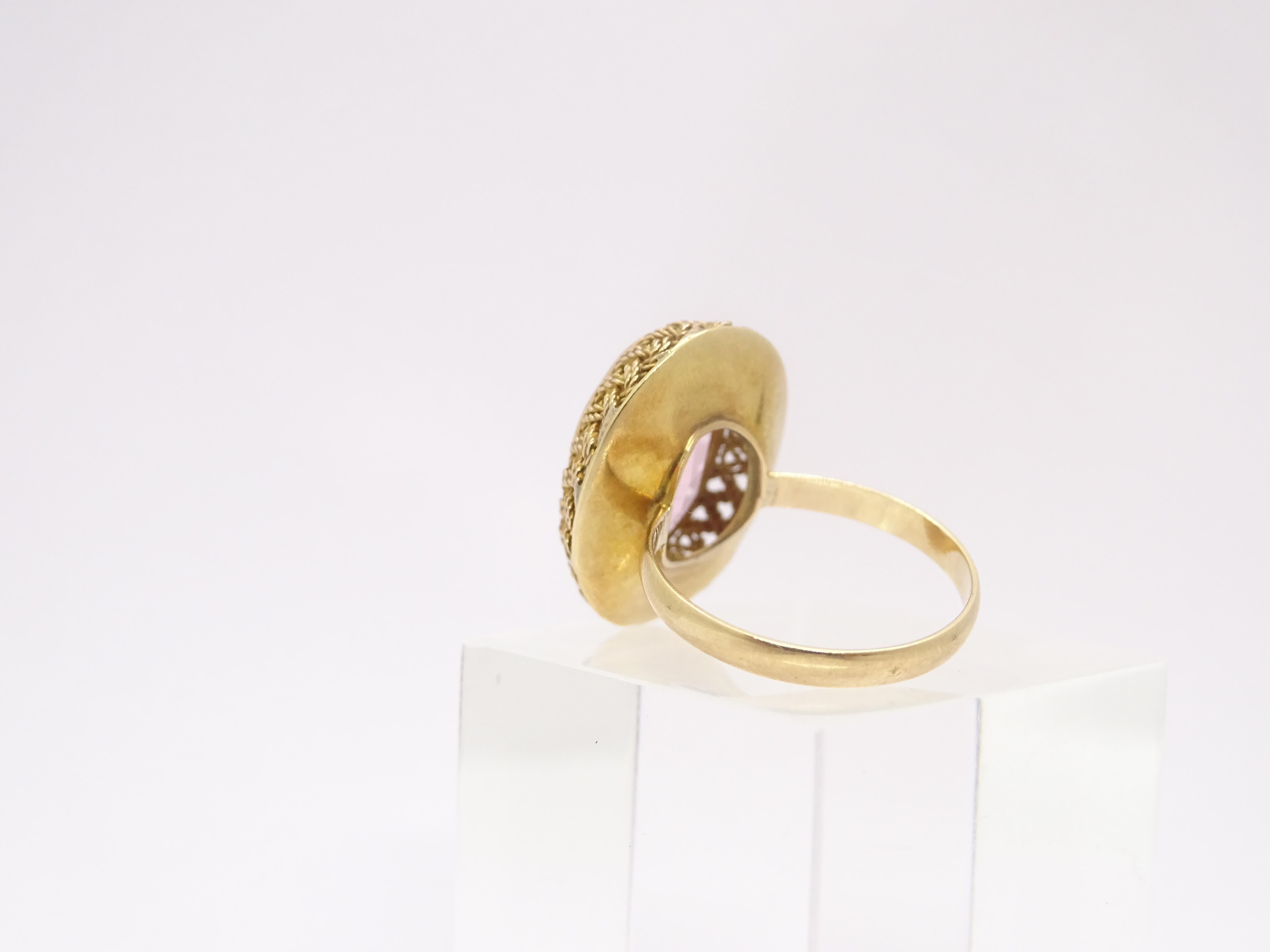 18 karat gold French ring with Rose of France, Victorian style For Sale 11