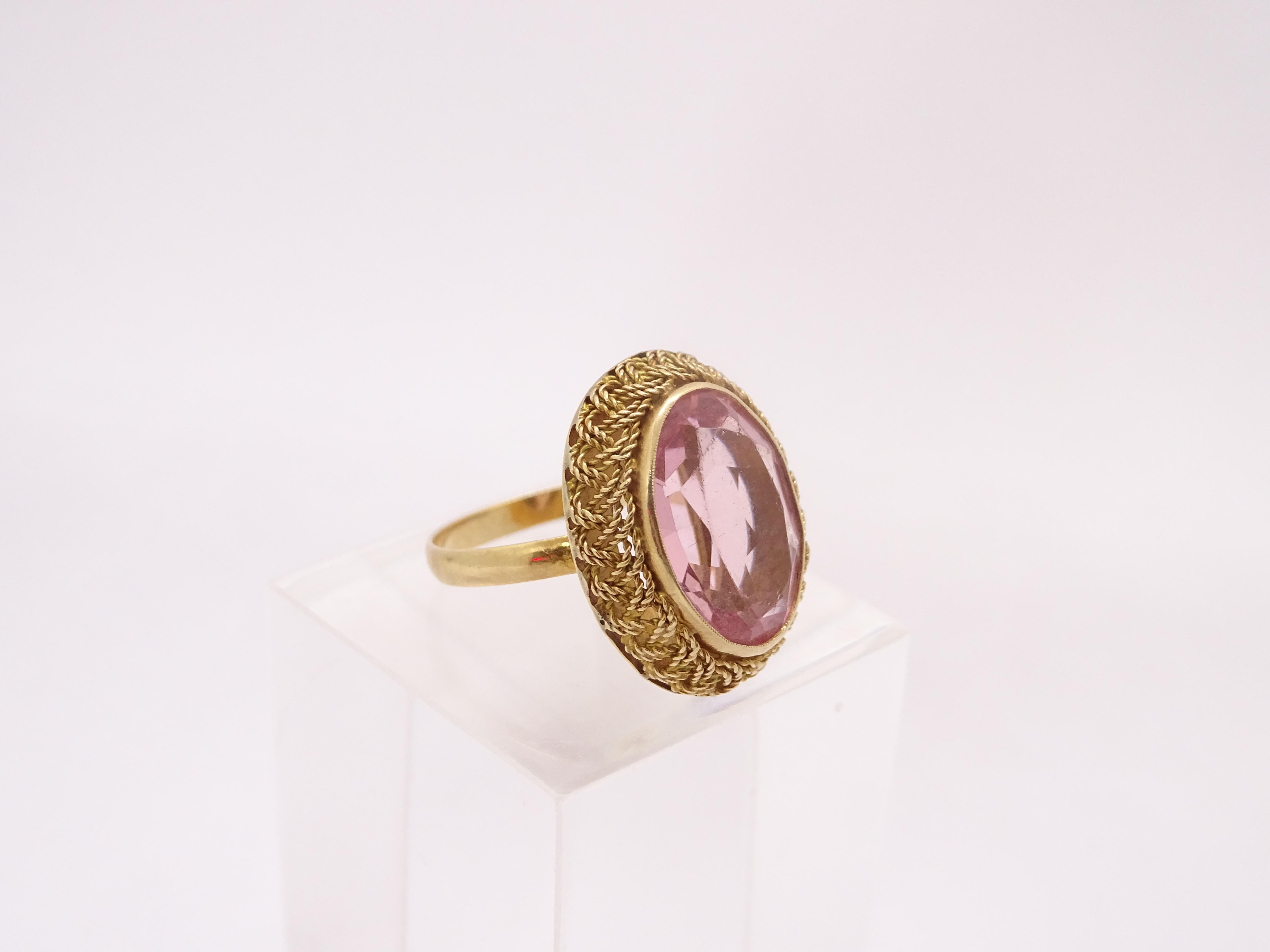 18 karat gold French ring with Rose of France, Victorian style For Sale 12