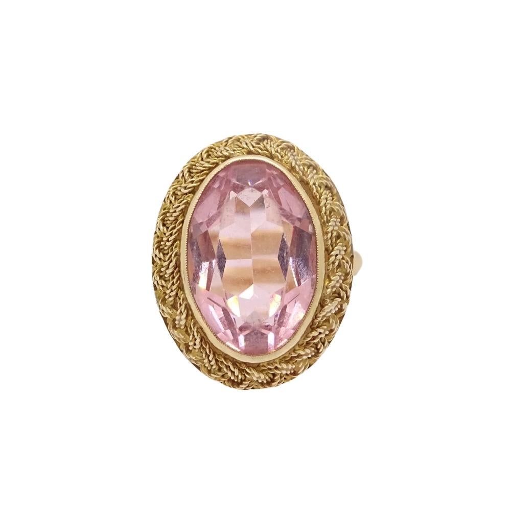 Brilliant Cut 18 karat gold French ring with Rose of France, Victorian style For Sale
