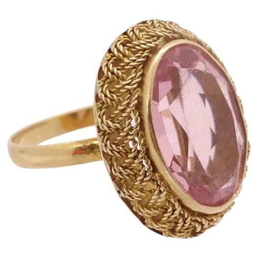 18 karat gold French ring with Rose of France, Victorian style For Sale