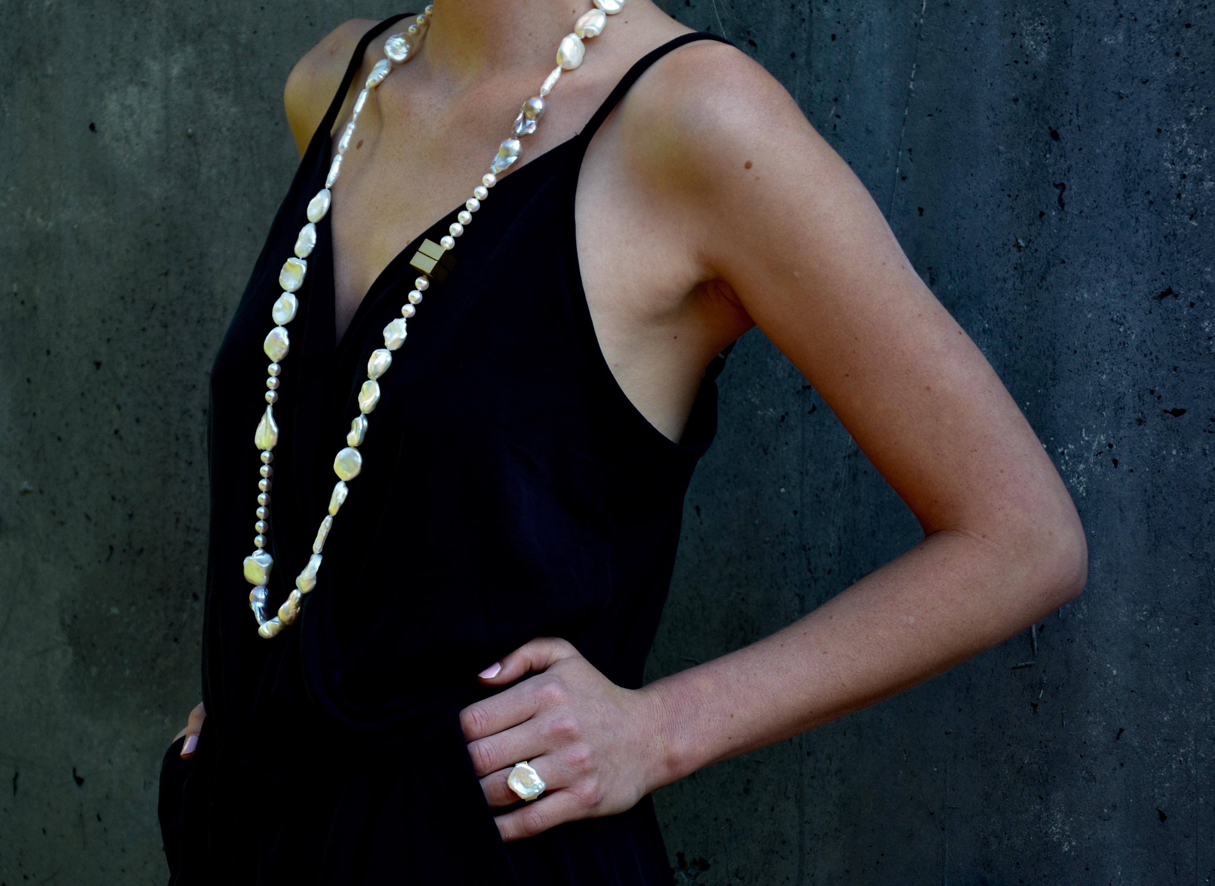 18 Karat Gold Fresh Water Pearl Necklace In New Condition For Sale In Schwaz, Tirol