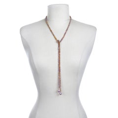 Faye Kim 18 Karat Gold Freshwater Pearl Lariat Necklace