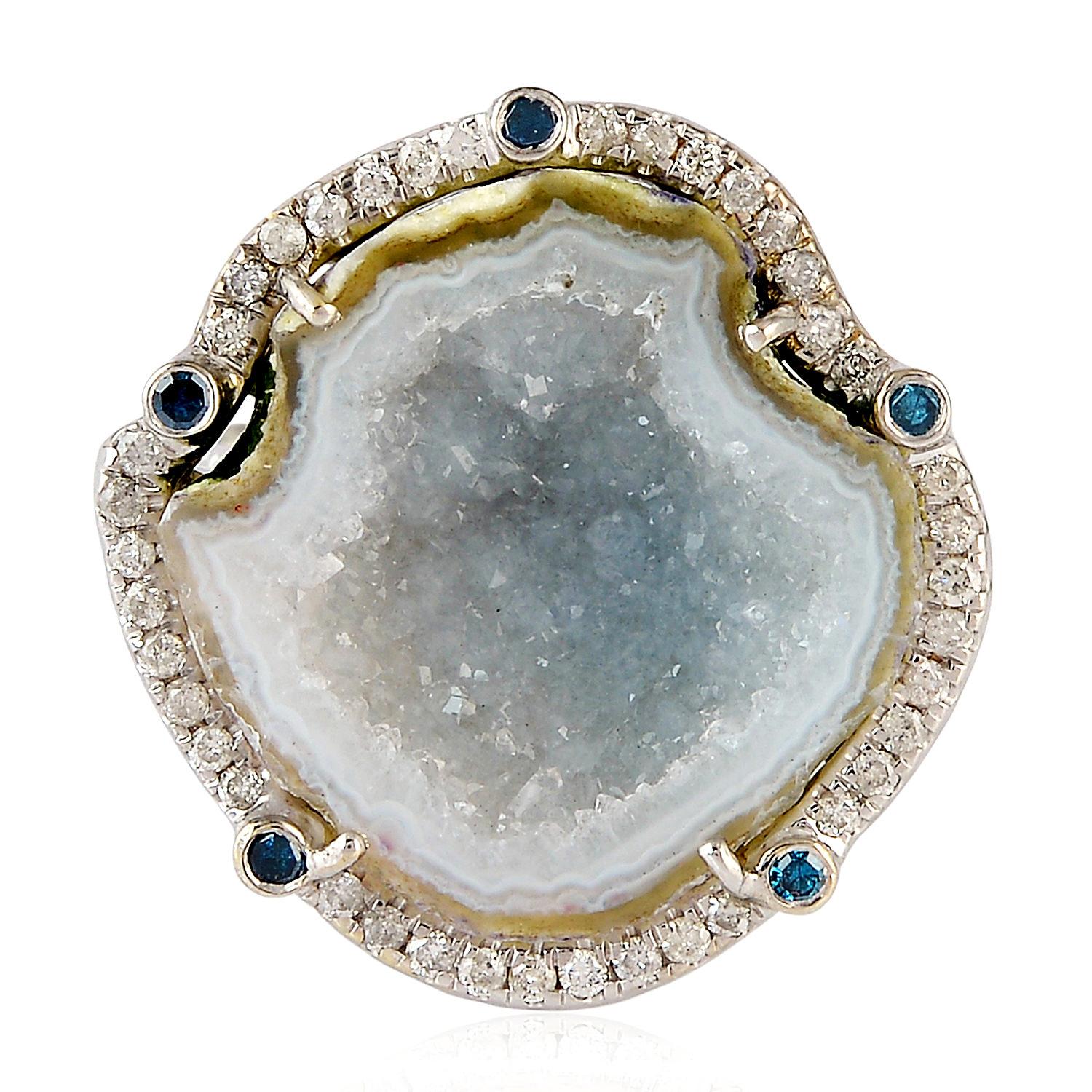 Taglio misto Anello Geode Diamond in oro 18 carati in vendita