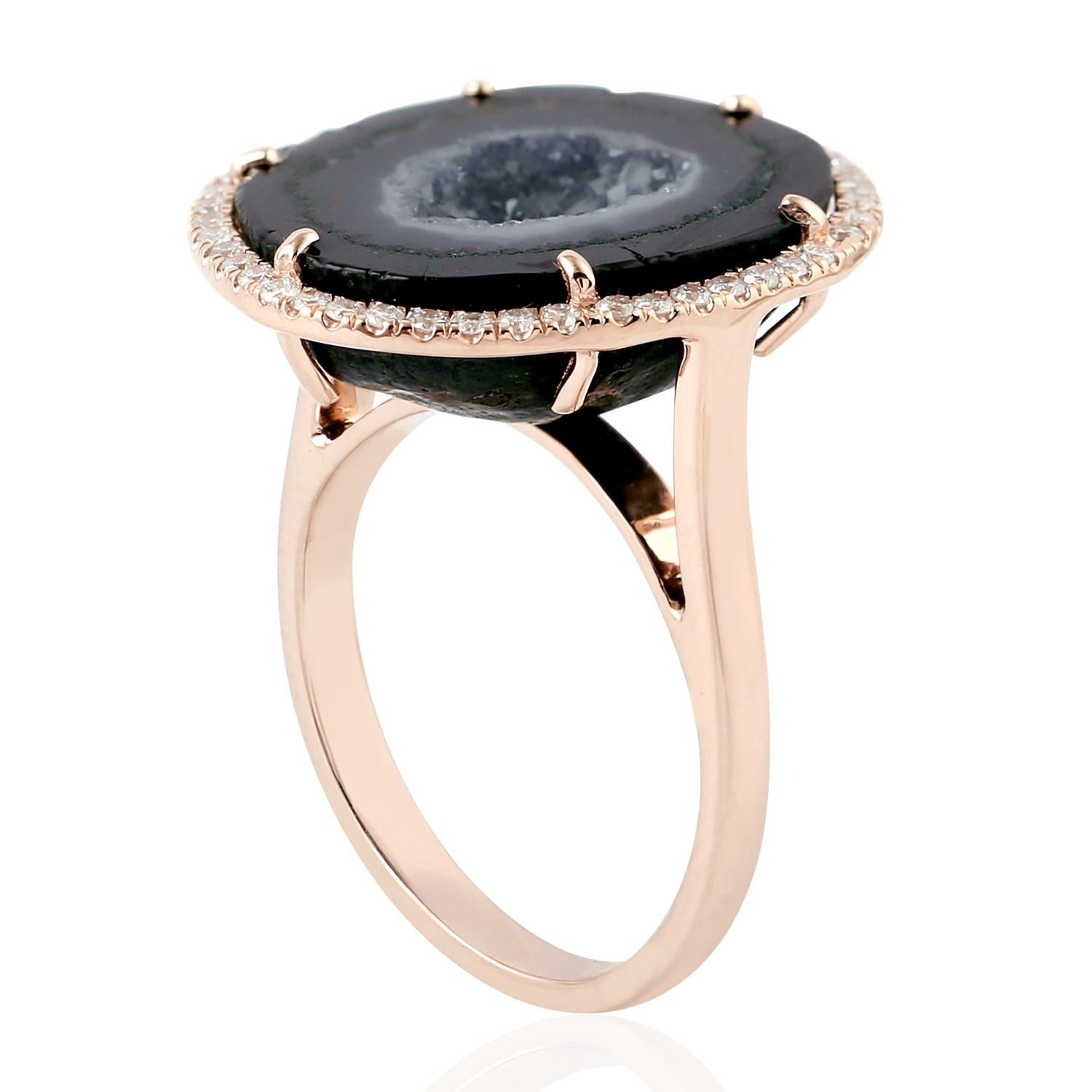 Contemporaneo Anello Geode Diamond in oro 18 carati, unico nel suo genere in vendita
