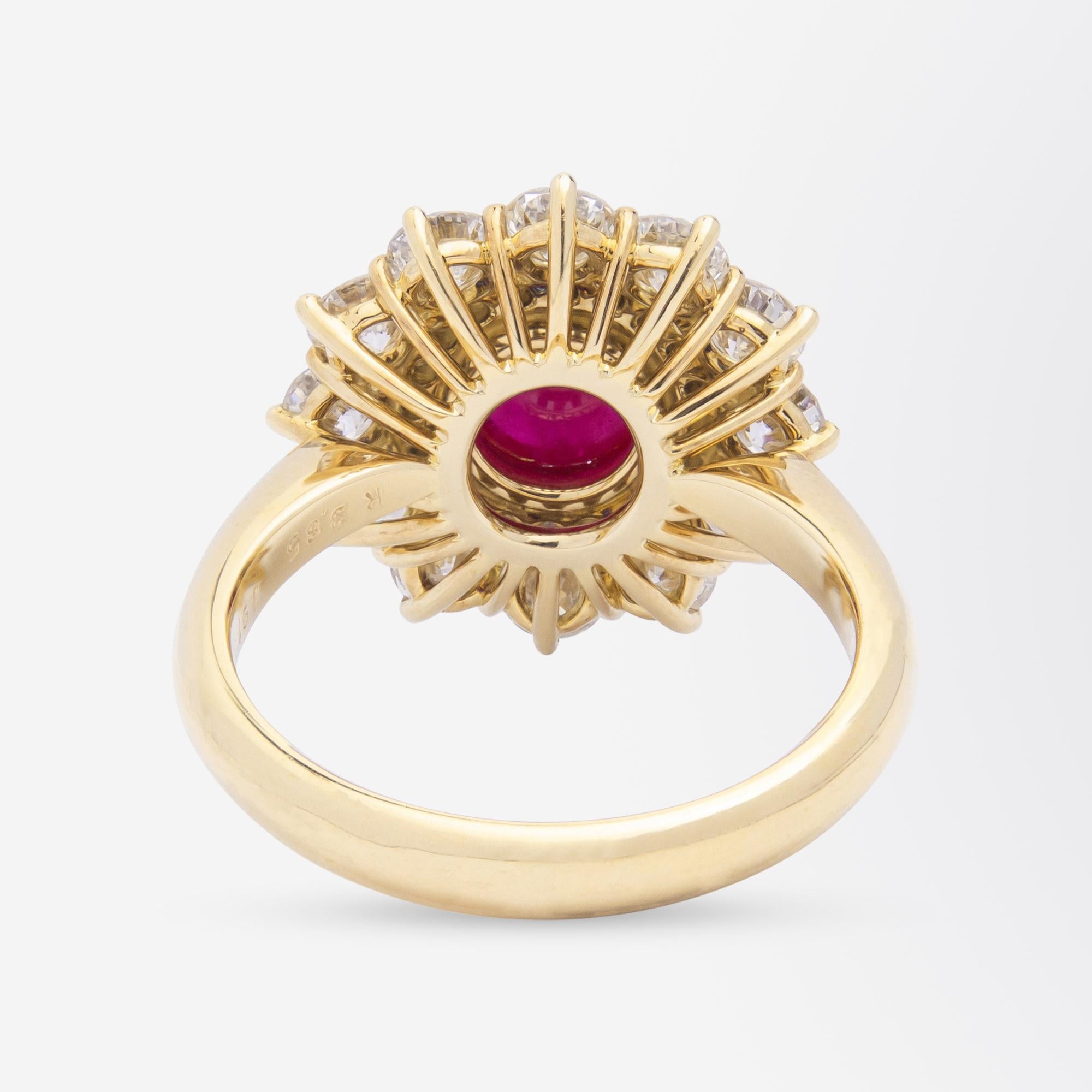 18 Karat Gold, GIA Certified Burmese Ruby & Diamond Ring In Excellent Condition In Brisbane City, QLD
