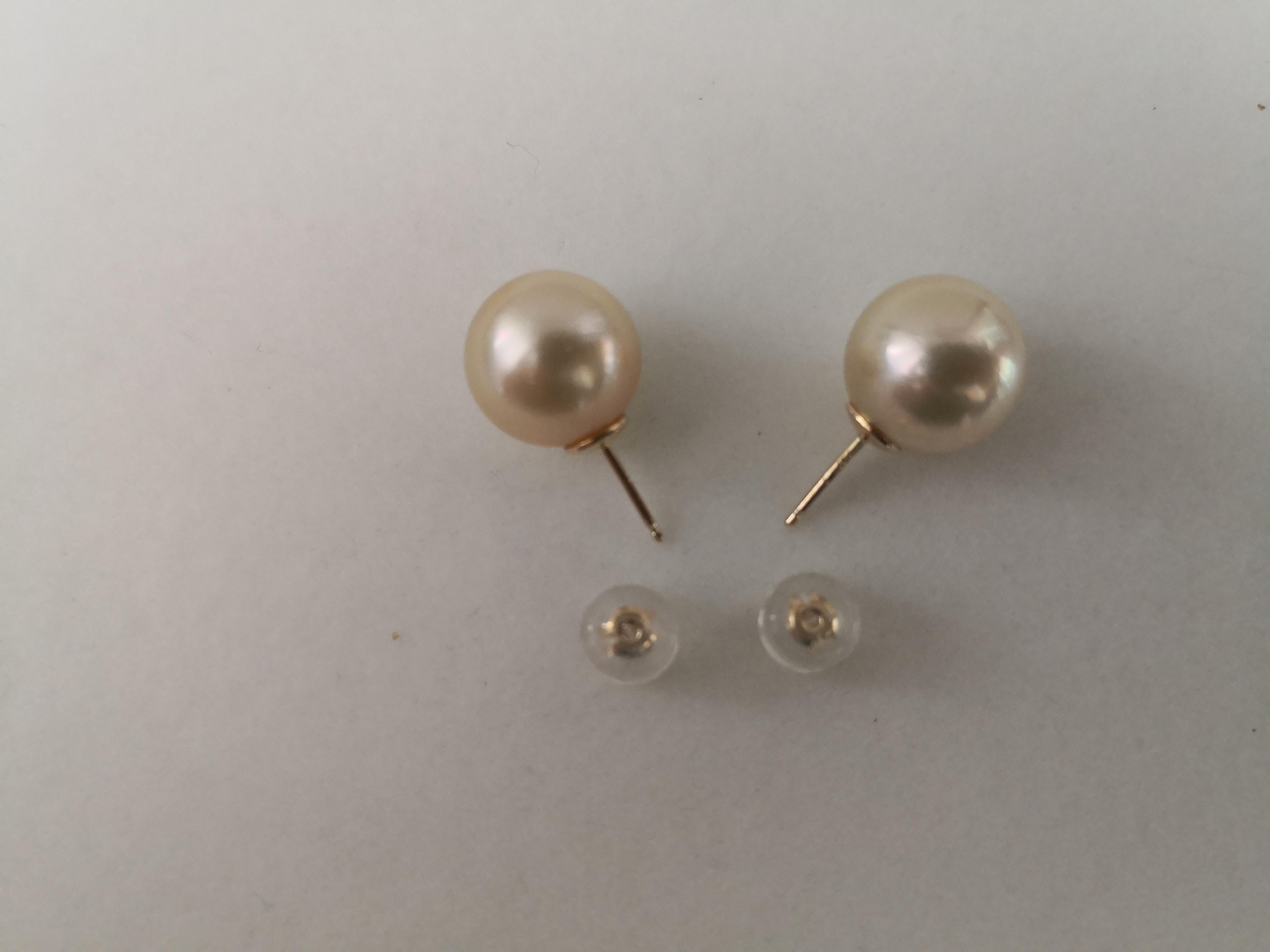 18 Karat Gold Golden Natural Color South Sea Pearls Earrings For Sale 2
