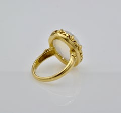 18 Karat Goldgranulat 9::9 Karat Mondsteinring