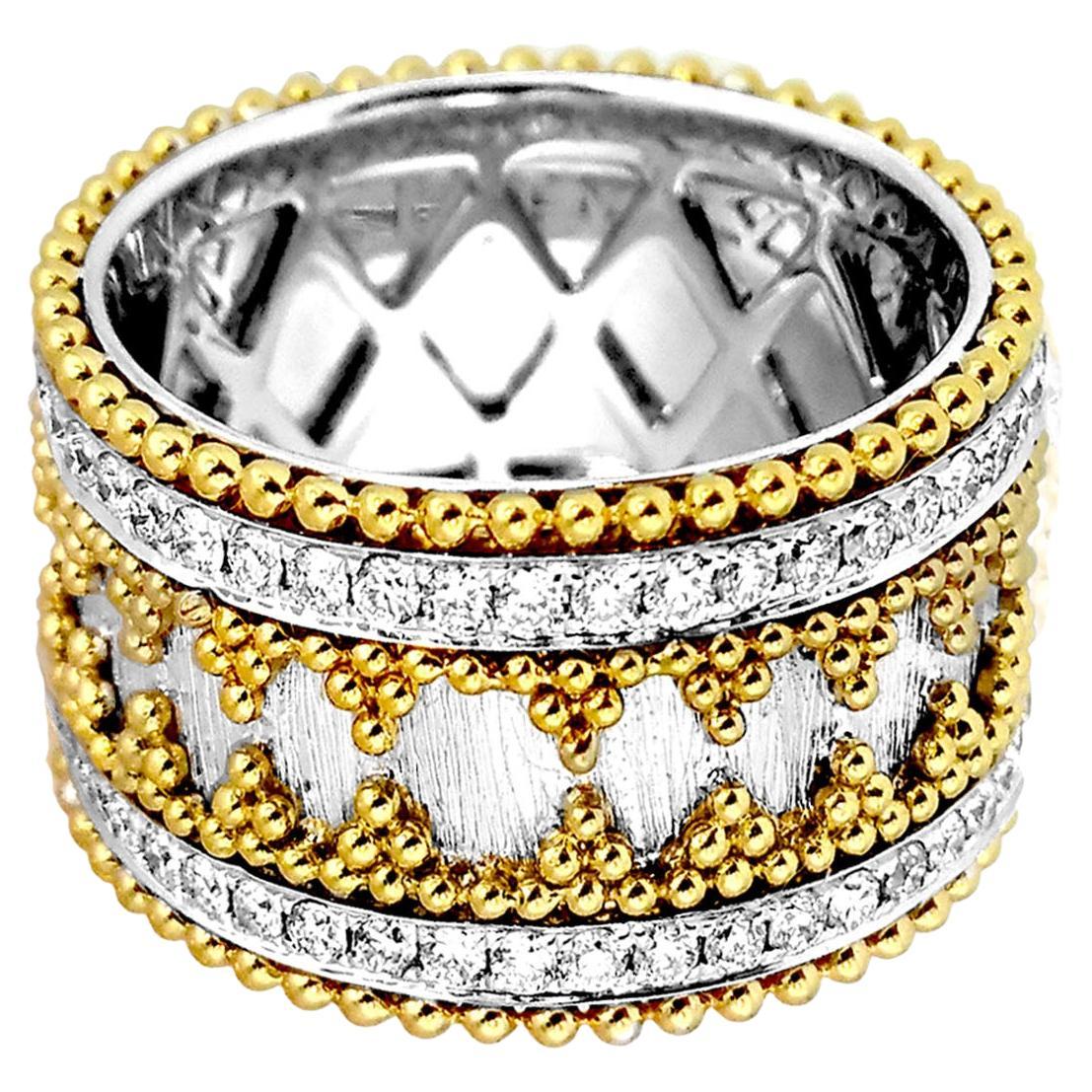 18 Karat Gold Granulata Style Diamond Ring