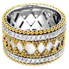 18 Karat Gold Granulata Style Diamond Ring