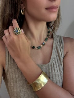 Faye Kim 18 Karat Gold Green Tourmaline Crystal Mixed Cut Necklace