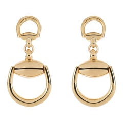 Vintage 18 Karat Gold Gucci Stirrup Earrings