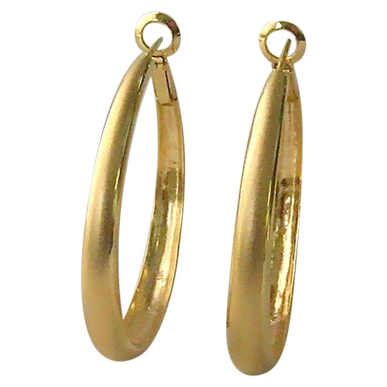 18 Karat Gold Gypsy Hoop Earring For Sale at 1stDibs