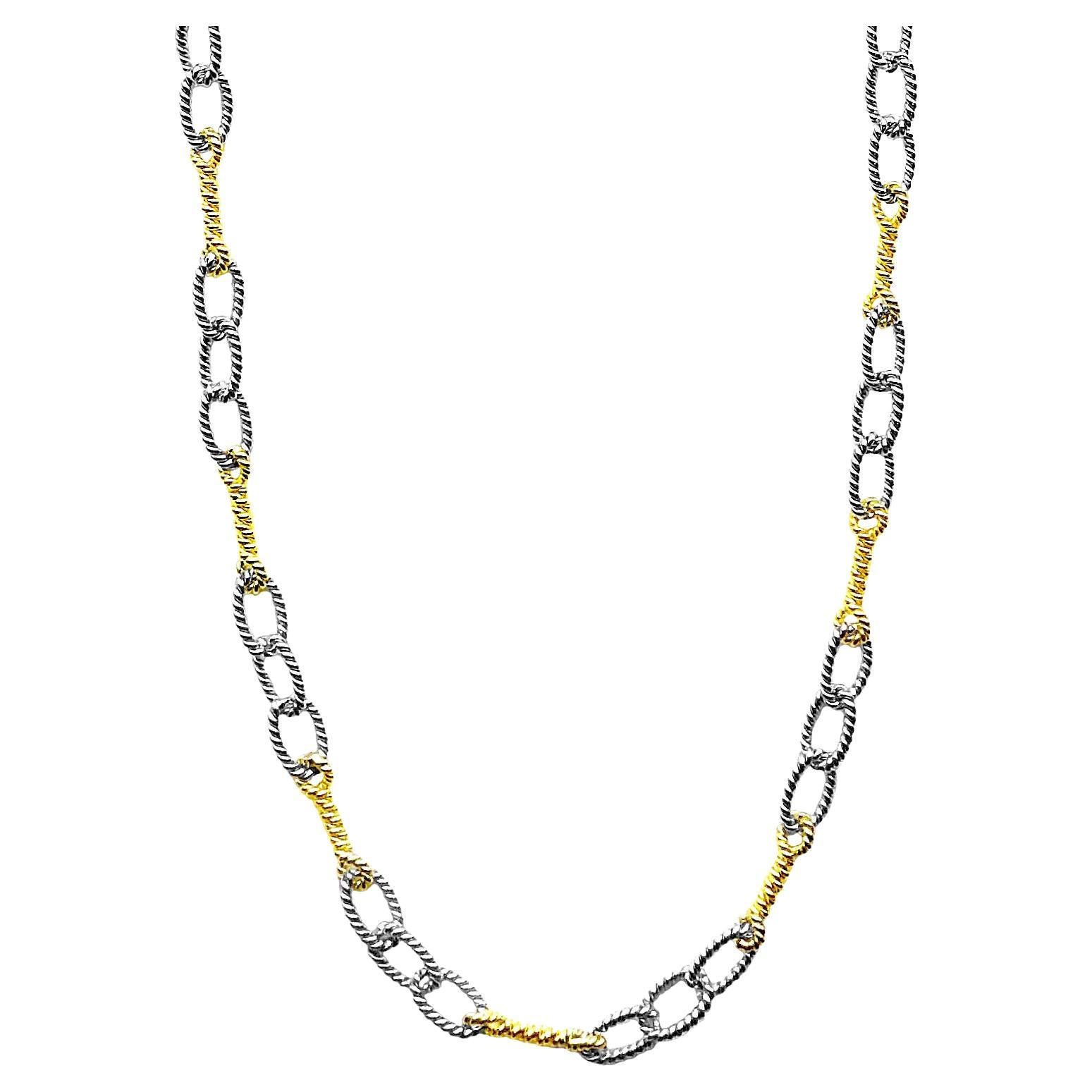 18 Karat Gold Handmade Chain For Sale