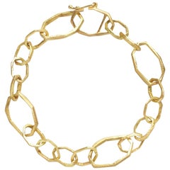 18 Karat Gold Handmade Link Bracelet