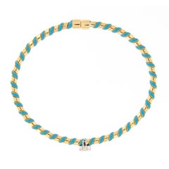 18 Karat Gold Hard Enamel Diamond Bracelet