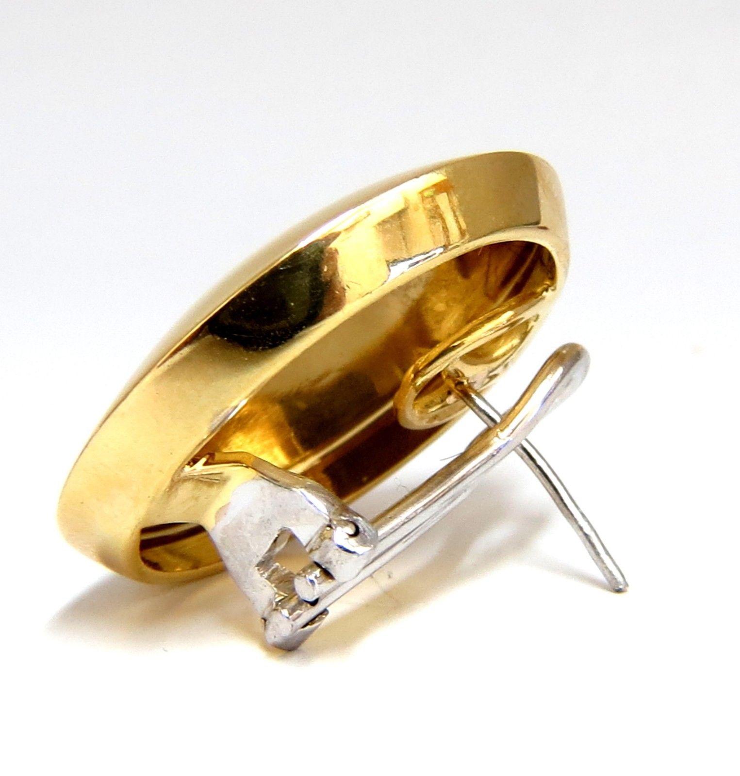 18 Karat Gold High Shine Domed Clip Earrings 1