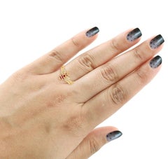18 Karat Gold Honey Bee Diamond Ruby Ring