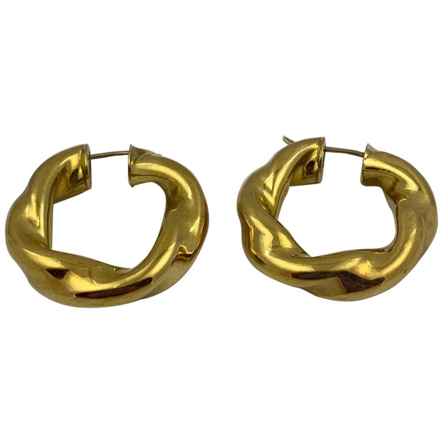 18 Karat Gold Hoop Earrings 12.3 Grams