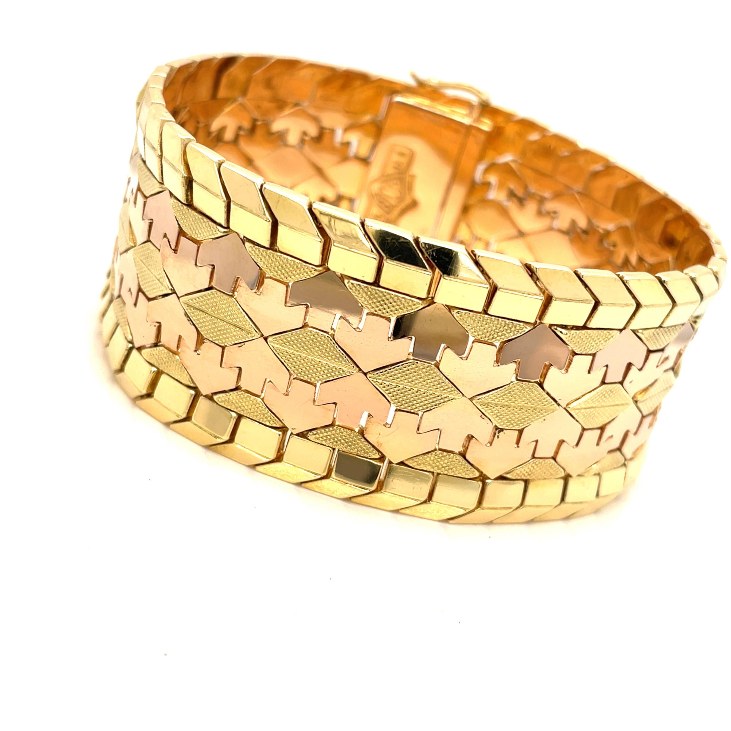 Bracciale a bracciale in oro 18 carati italiano degli anni '50 in vendita 8