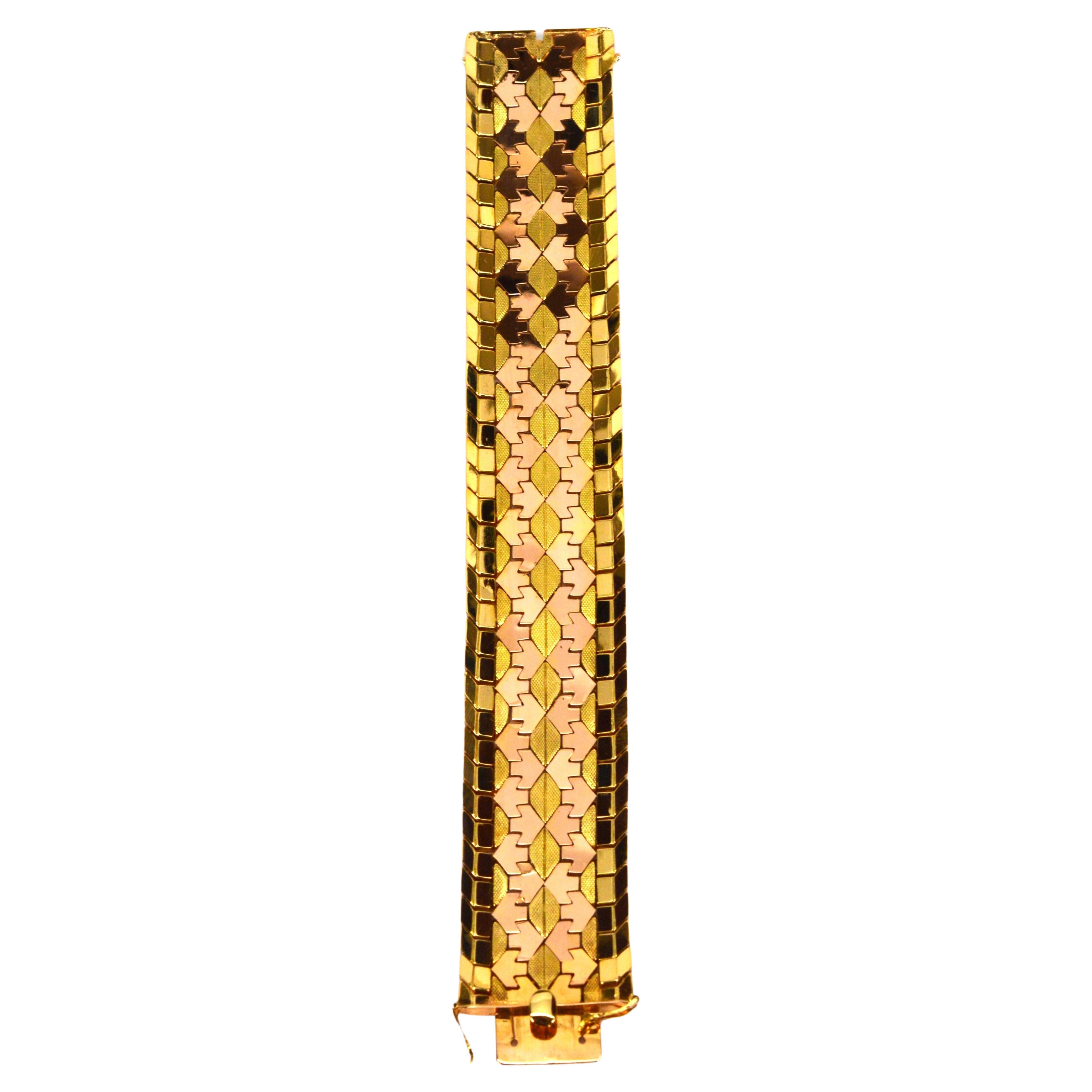 Donna Bracciale a bracciale in oro 18 carati italiano degli anni '50 in vendita