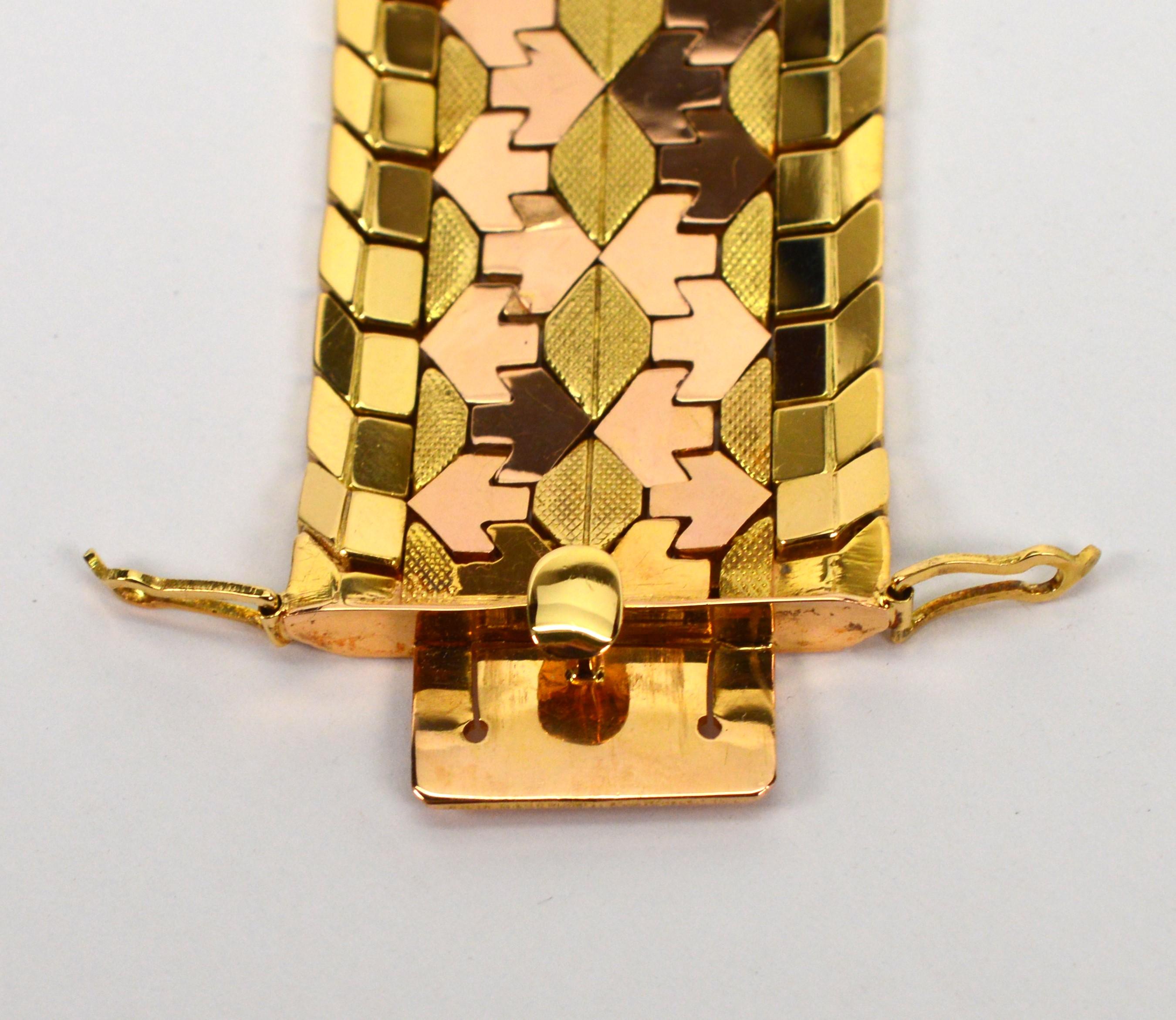 Bracciale a bracciale in oro 18 carati italiano degli anni '50 in vendita 5