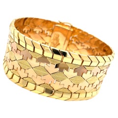 18 Karat Gold Italienisches 1950er Statement Manschettenarmband
