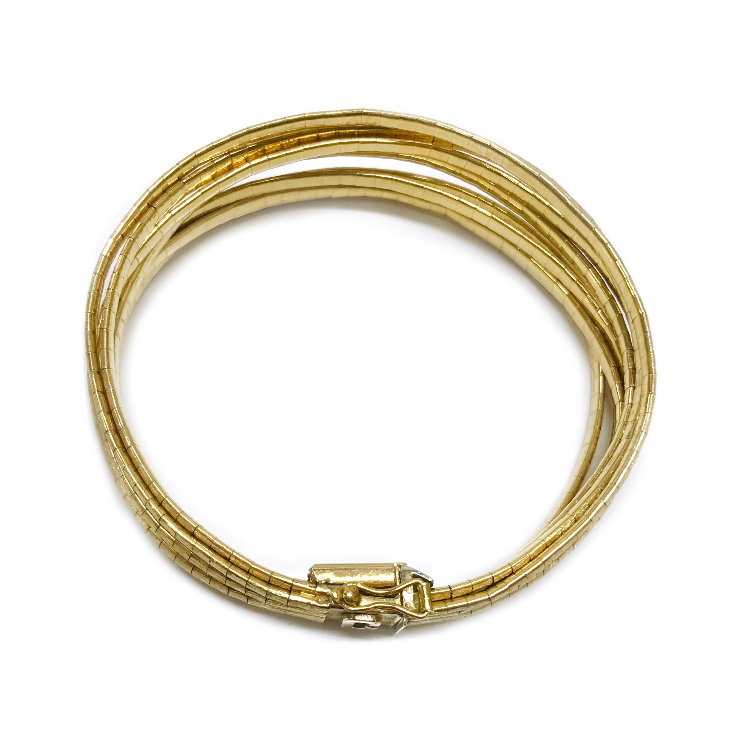 Retro Yellow Gold Italian Eight-Strand Bracelet