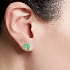 Orecchini con diamante e giada in oro 18 carati