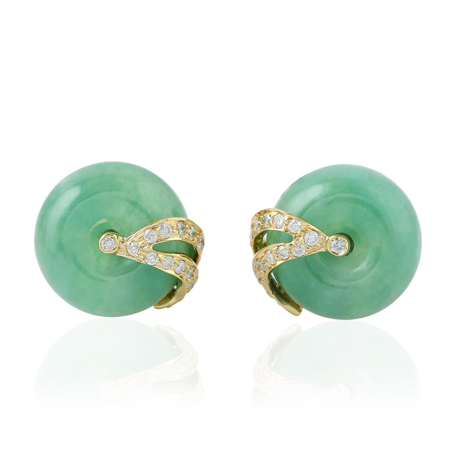 jade earrings gold