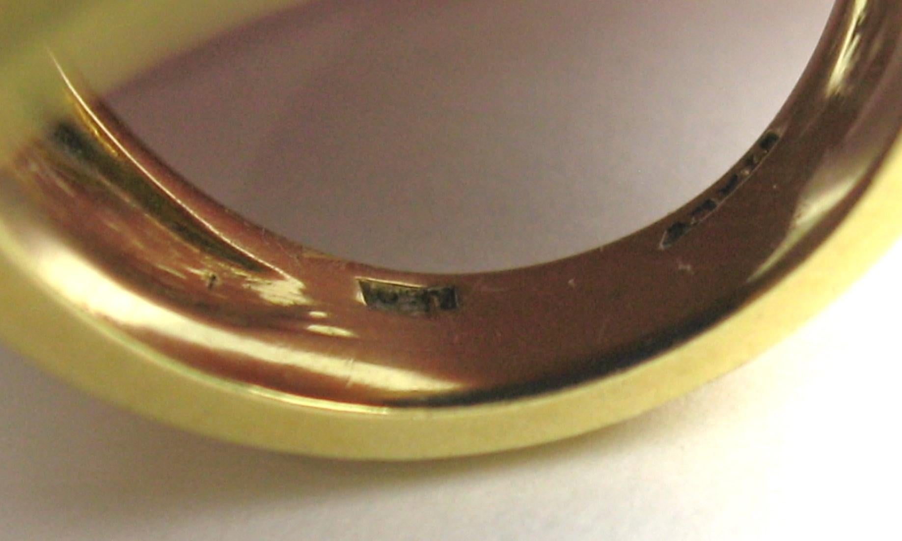18 Karat Gold Lapis Lazuli Ring Modernist Rectangle  For Sale 7