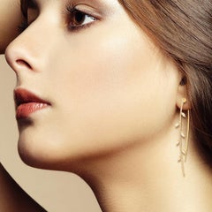 18 Karat Blattgold-Diamant-Ohrringe