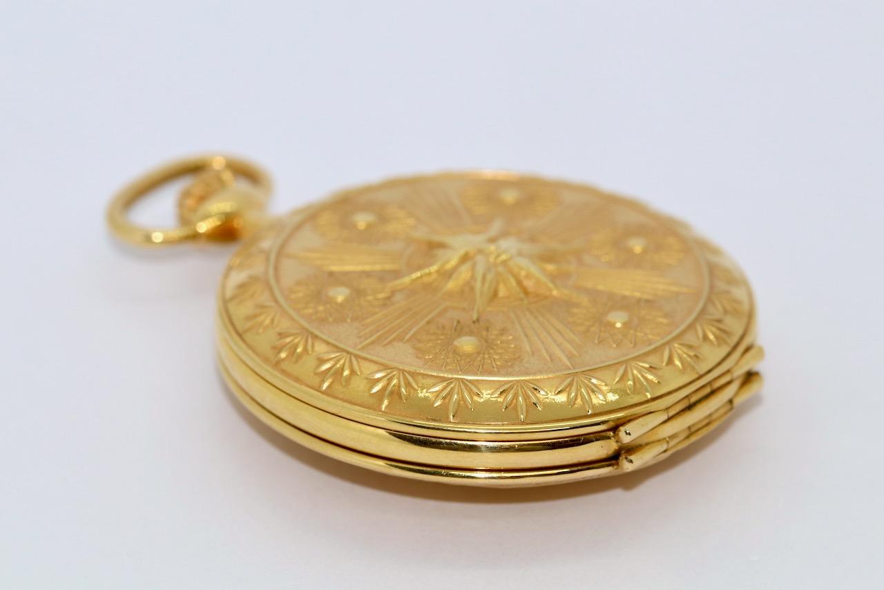 Women's or Men's 18 Karat Gold limited IWC Pocket Watch, Scarabaeus by Ernst Fuchs, Ref. 5420 For Sale