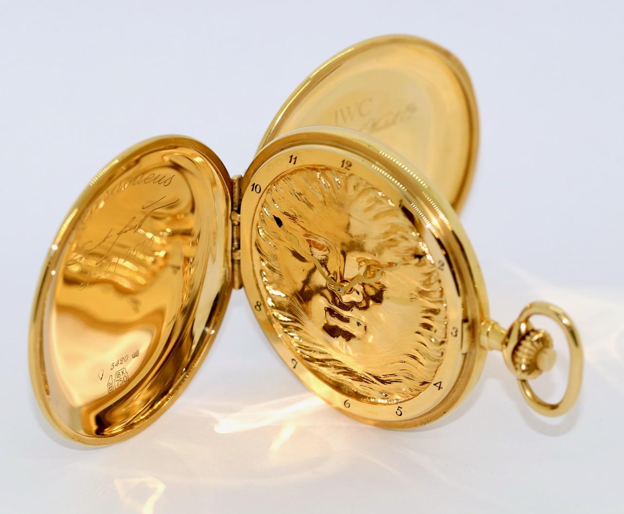 Montre de poche IWC limitée en or 18 carats Scarabaeus par Ernst Fuchs, réf. 5420 en vente 4