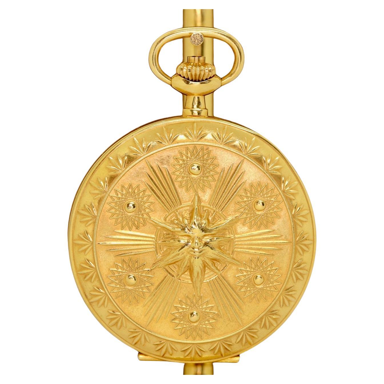 18 Karat Gold limited IWC Pocket Watch, Scarabaeus by Ernst Fuchs, Ref. 5420 For Sale