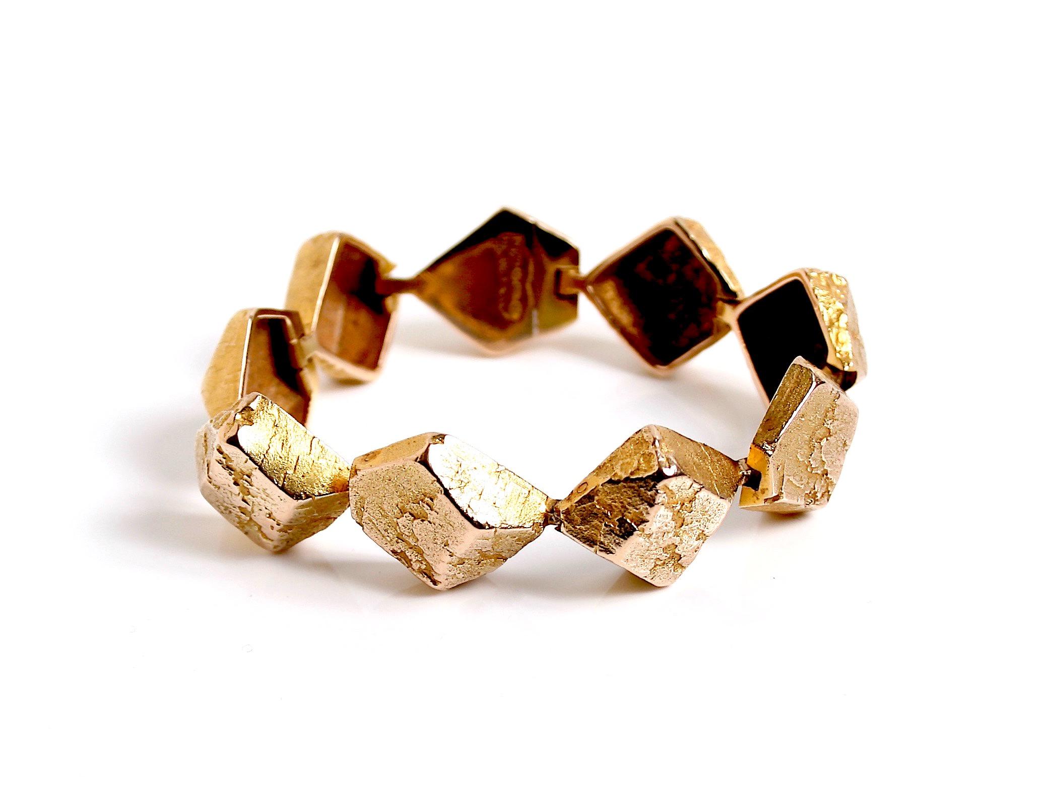  18 Karat Gold Link Bracelet Designed by Bjorn Weckstrom Finland 