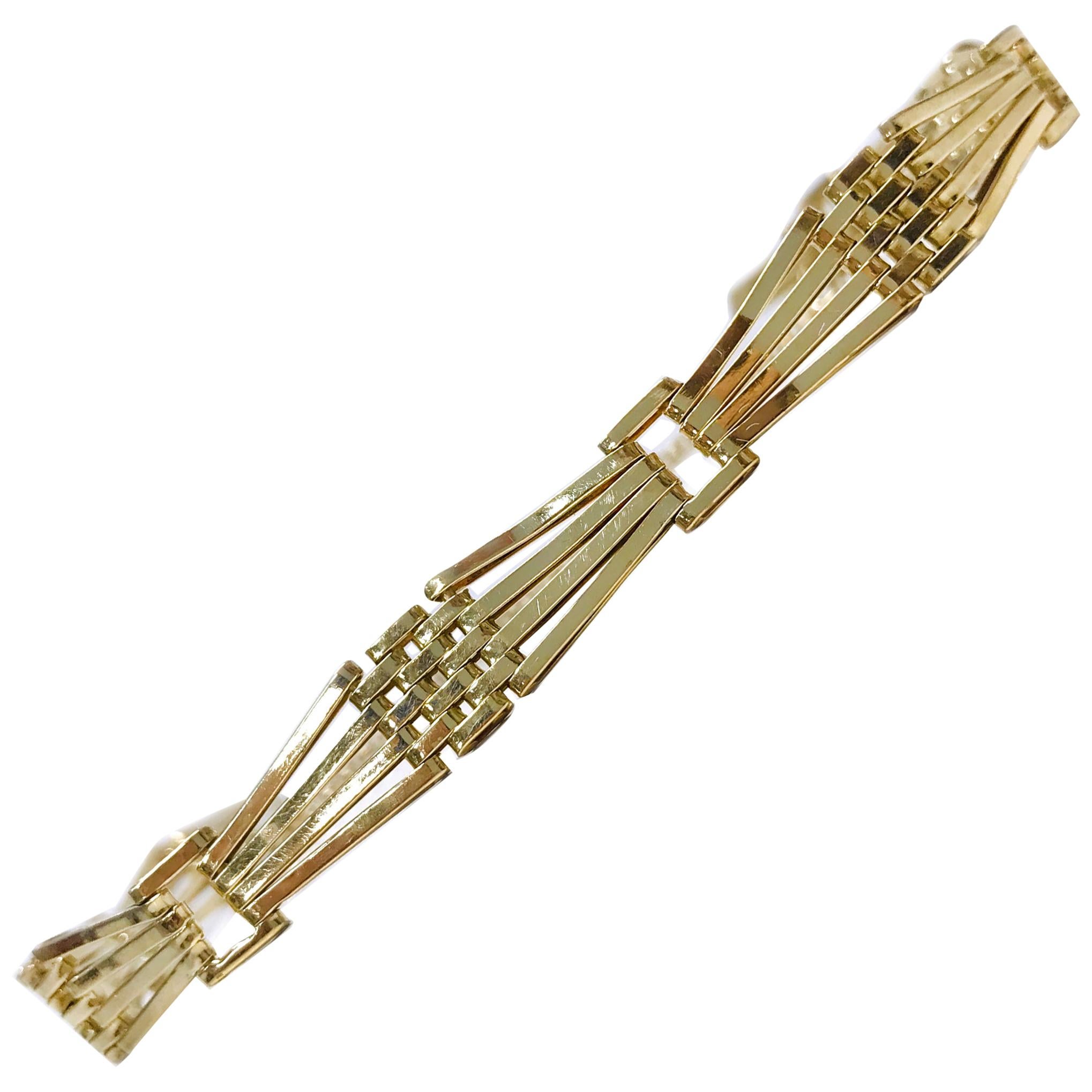 18 Karat Gold Link Bracelet For Sale