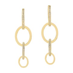 Interlocking 18 Karat Gold Diamond Earrings