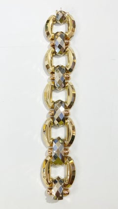 Vintage 18K Gold Link Bracelet, Italy Circa 1940s