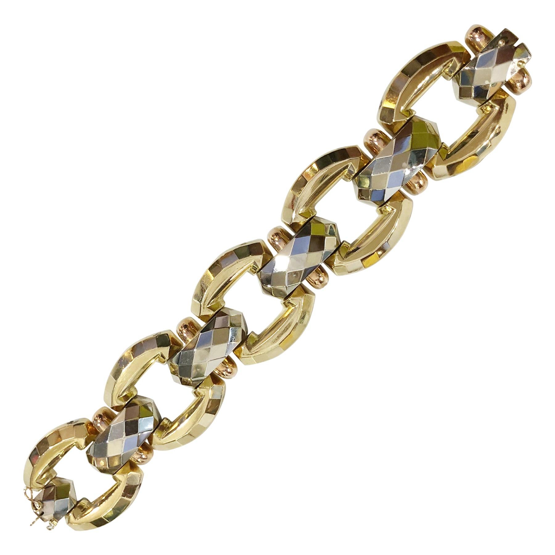 18 Karat Gold Links Bracelet For Sale