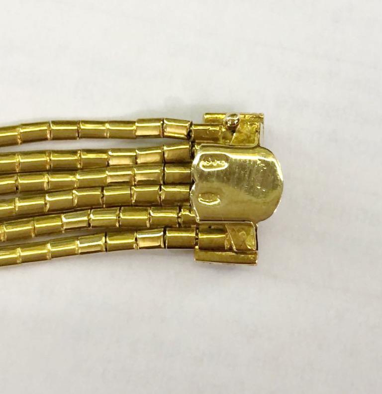 18 Karat Gold Gliederarmband mit Saphiren Damen im Angebot