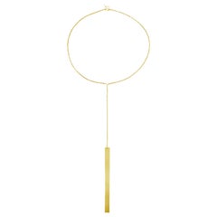 18 Karat Gold Long Drop Pendant Necklace